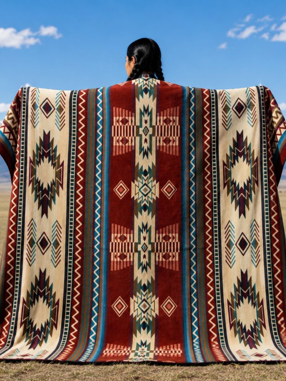 Handwoven Queen Alpaca Blanket | Native American Western Southwestern Home Decor